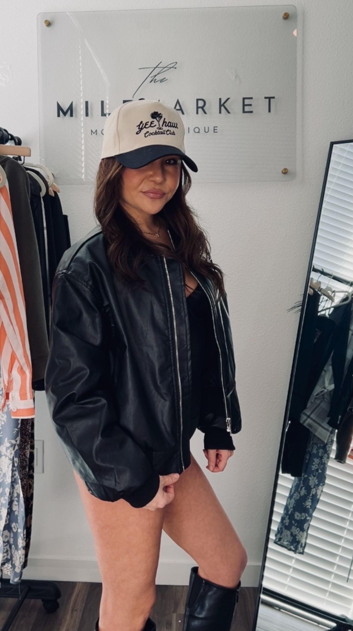 Oversized Faux Leather Bomber